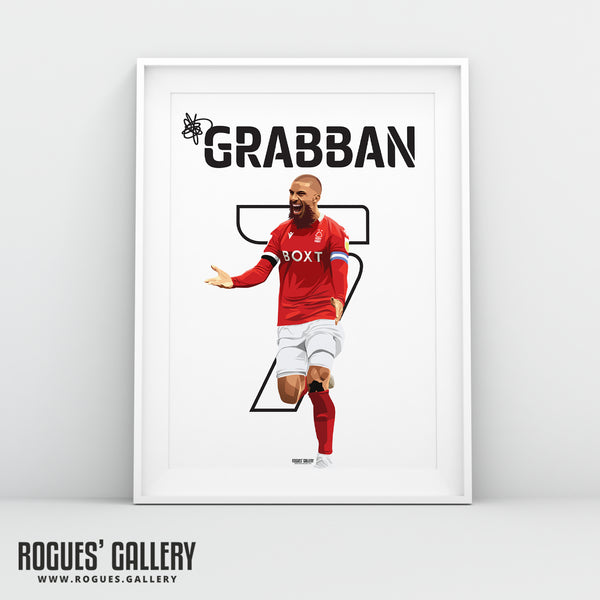Lewis Grabban - Nottingham Forest - A0, A1, A2 or A3 Name & Number Prints