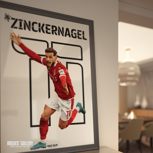 Philip Zinckernagel - Nottingham Forest - A0, A1, A2 or A3 Name & Number Prints