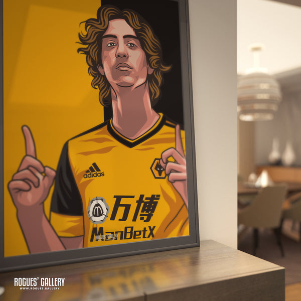 Fabio Silva - Wolverhampton Wanderers - A0, A1, A2 or A3 #GetBehindTheLads Icon Prints - Natural Version