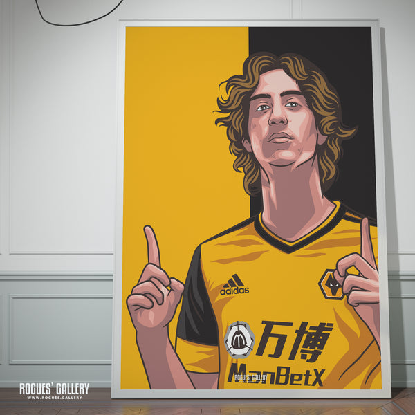 Fabio Silva - Wolverhampton Wanderers - A0, A1, A2 or A3 #GetBehindTheLads Icon Prints - Natural Version