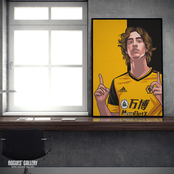Fabio Silva - Wolverhampton Wanderers - A0, A1, A2 or A3 #GetBehindTheLads Icon Prints - Natural Version