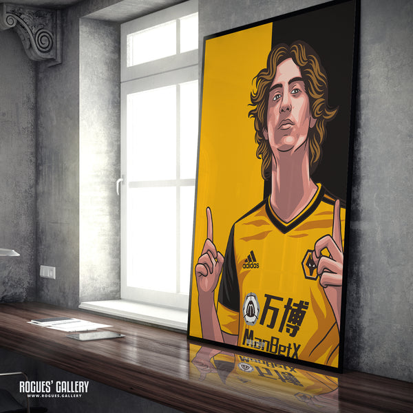 Fabio Silva - Wolverhampton Wanderers - A0, A1, A2 or A3 #GetBehindTheLads Icon Prints - Natural Version