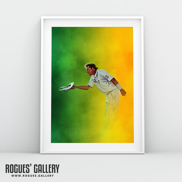 Shane Warne: The Bow Goodbye - The Aussie Cricket Legend - A0, A1, A2 or A3 Art Prints