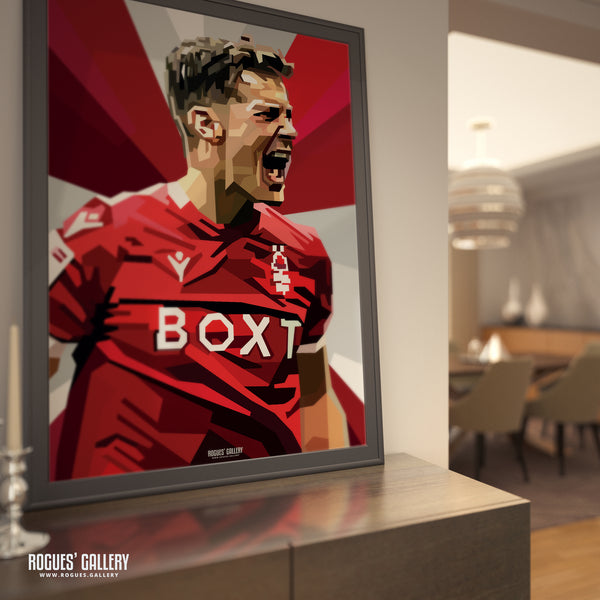 Ryan Yates: Passion - Nottingham Forest - A0, A1, A2 or A3 Pop Art Prints