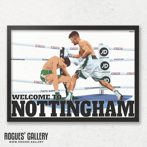 Welcome To Nottingham - Featuring Leigh Wood, Nottingham's World Champion Boxer - Signed A2, A0, A1, A2 or A3 Prints