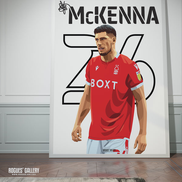 Scott McKenna - Nottingham Forest - A0, A1, A2 or A3 Name & Number Prints