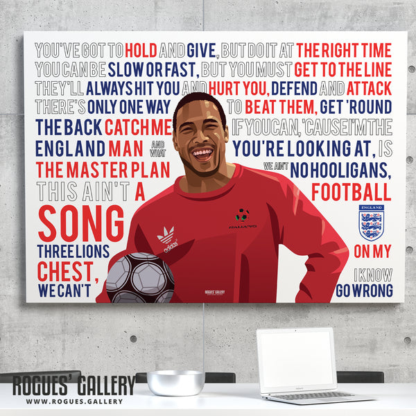 John Barnes 'World In Motion' Italia '90 England World Cup Song - A0, A1, A2 or A3 Art Prints