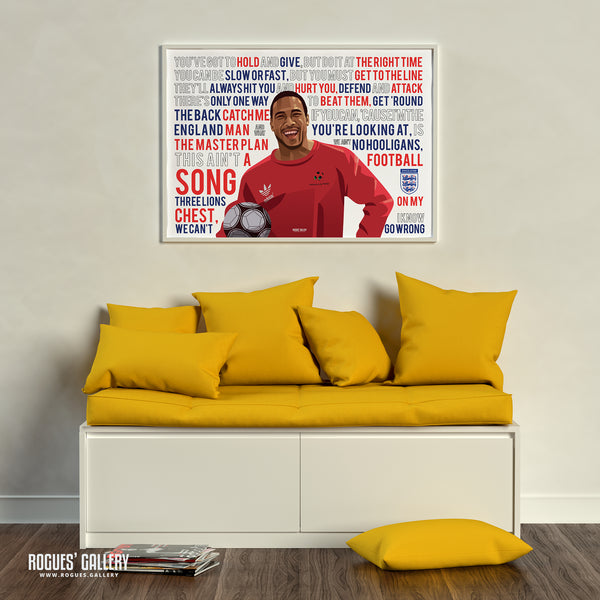 John Barnes 'World In Motion' Italia '90 England World Cup Song - A0, A1, A2 or A3 Art Prints