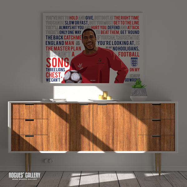 John Barnes 'World In Motion' Italia '90 England World Cup Song - A0, A1, A2 or A3 Art Prints