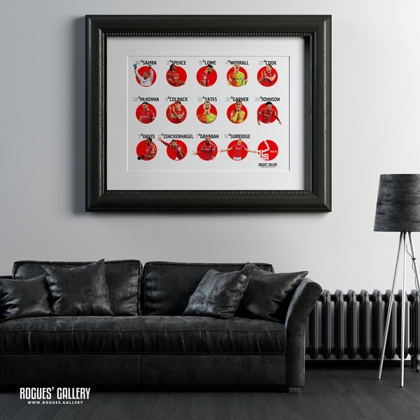 Nottingham Forest Squad 2021-22 - A0, A1, A2 or A3 Name & Number Prints