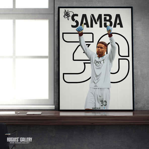 Brice Samba - Nottingham Forest - A0, A1, A2 or A3 Name & Number Prints