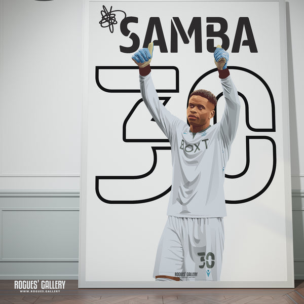 Brice Samba - Nottingham Forest - A0, A1, A2 or A3 Name & Number Prints