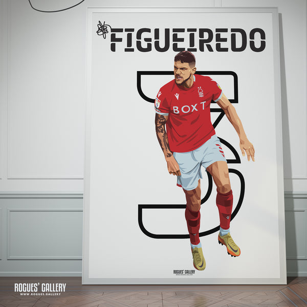 Tobias Figueiredo - Nottingham Forest - A0, A1, A2 or A3 Name & Number Prints