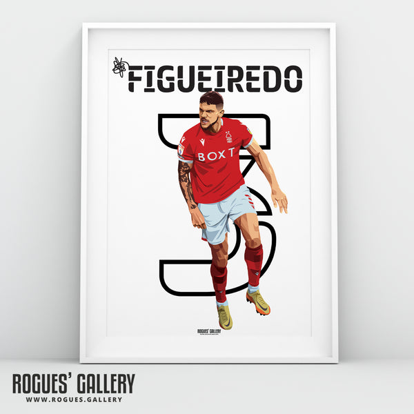 Tobias Figueiredo - Nottingham Forest - A0, A1, A2 or A3 Name & Number Prints