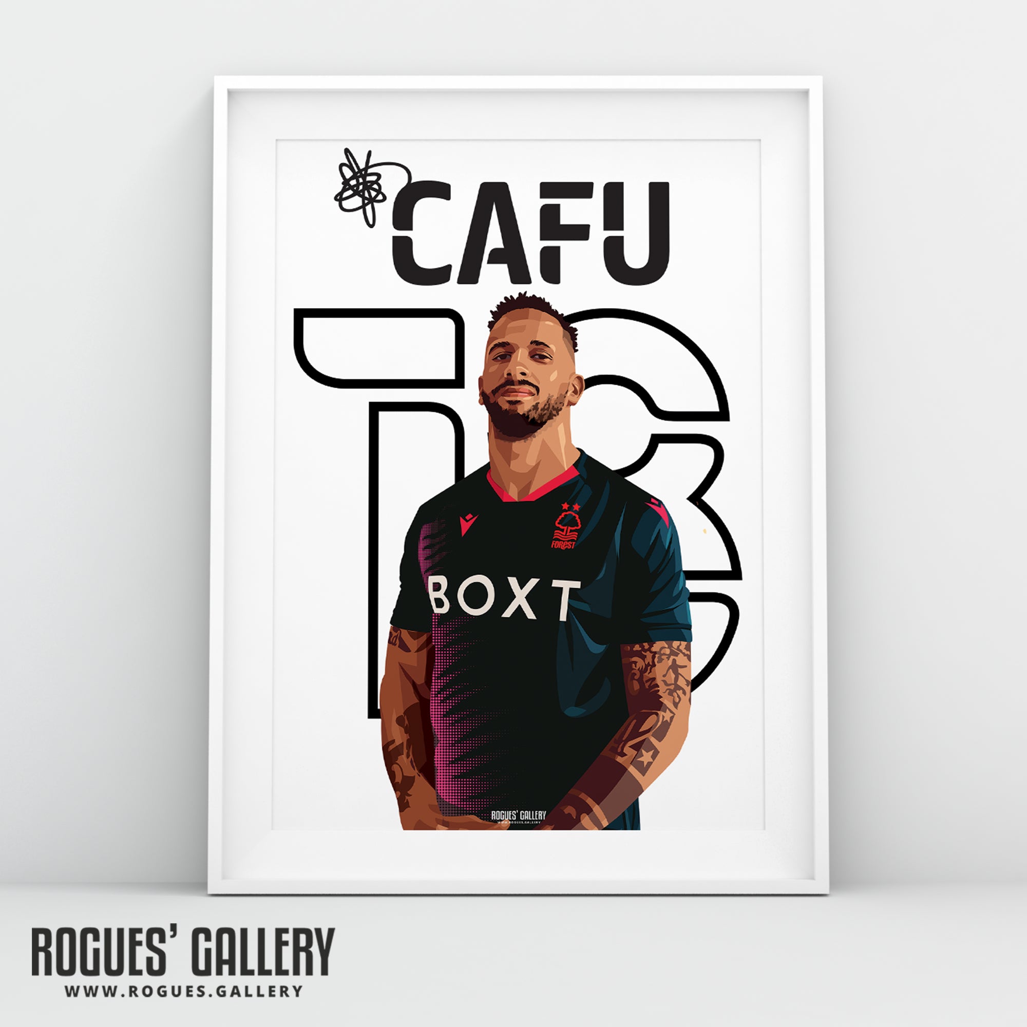 Cafu - Nottingham Forest - A0, A1, A2 or A3 Name & Number Prints