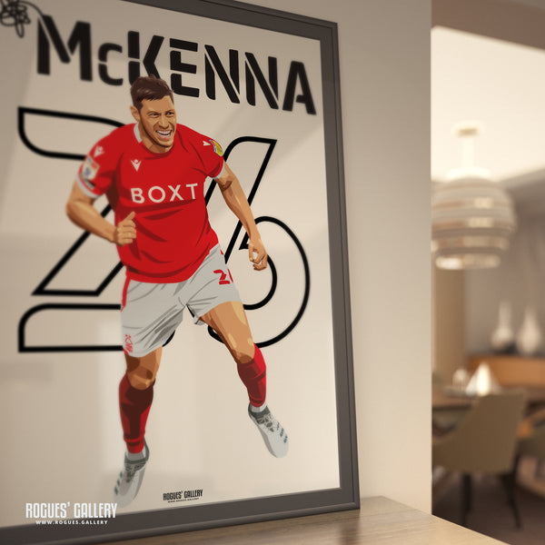Scott McKenna: Goal Celebration Version - Nottingham Forest - A0, A1, A2 or A3 Name & Number Prints
