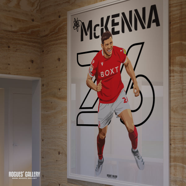 Scott McKenna: Goal Celebration Version - Nottingham Forest - A0, A1, A2 or A3 Name & Number Prints