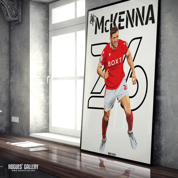 Scott McKenna: Goal Celebration Version - Nottingham Forest - A0, A1, A2 or A3 Name & Number Prints