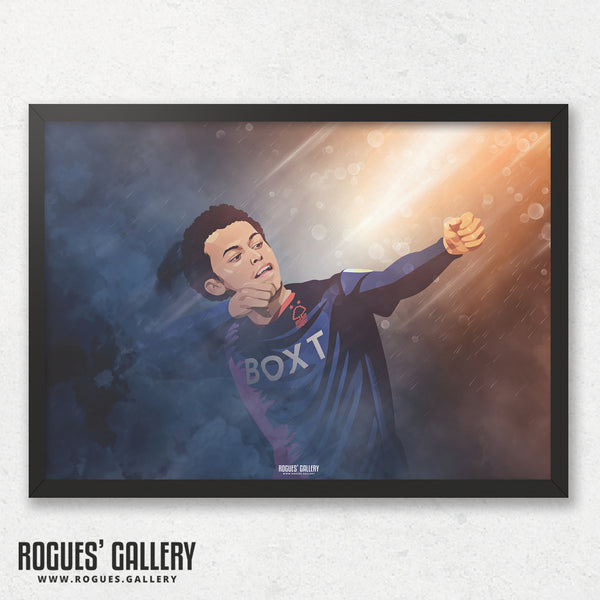 Brennan Johnson - Archer - Nottingham Forest - A0, A1, A2 or A3 Prints