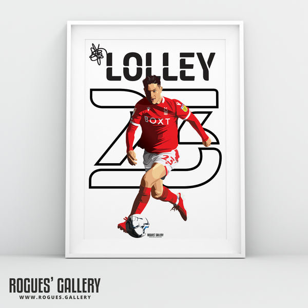 Joe Lolley - Nottingham Forest - A0, A1, A2 or A3 Name & Number Prints