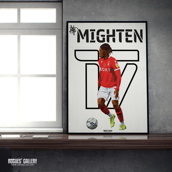 Alex Mighten - Nottingham Forest - A0, A1, A2 or A3 Name & Number Prints