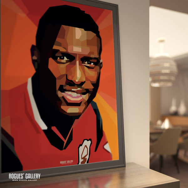 Kevin Campbell - Nottingham Forest - Ultra Rare Signed Charity Portrait - A3 Print