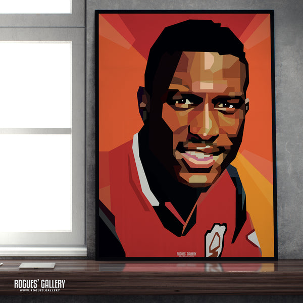 Kevin Campbell - Nottingham Forest - Ultra Rare Signed Charity Portrait - A3 Print