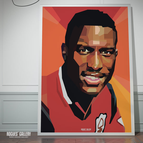 Kevin Campbell - Nottingham Forest - Ultra Rare Signed Charity Portrait - A3 Print