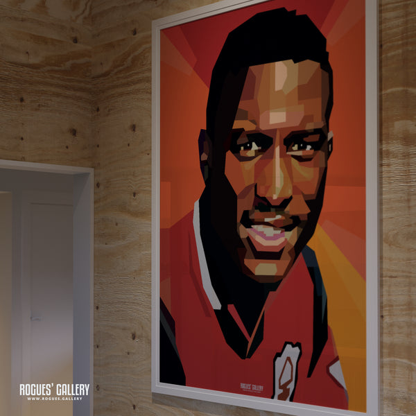 Kevin Campbell - Nottingham Forest - Ultra Rare Signed Charity Portrait - A3 Print