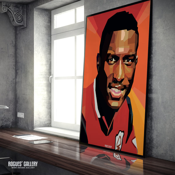 Kevin Campbell - Nottingham Forest - Ultra Rare Signed Charity Portrait - A3 Print