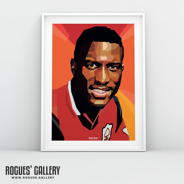 Kevin Campbell - Nottingham Forest - Ultra Rare Signed Charity Portrait - A3 Print