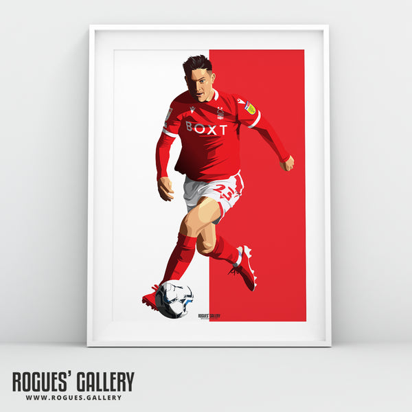 Joe Lolley - Nottingham Forest - A0, A1, A2 or A3 Red & White Prints