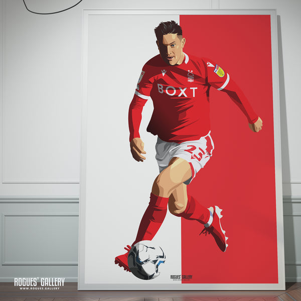 Joe Lolley - Nottingham Forest - A0, A1, A2 or A3 Red & White Prints