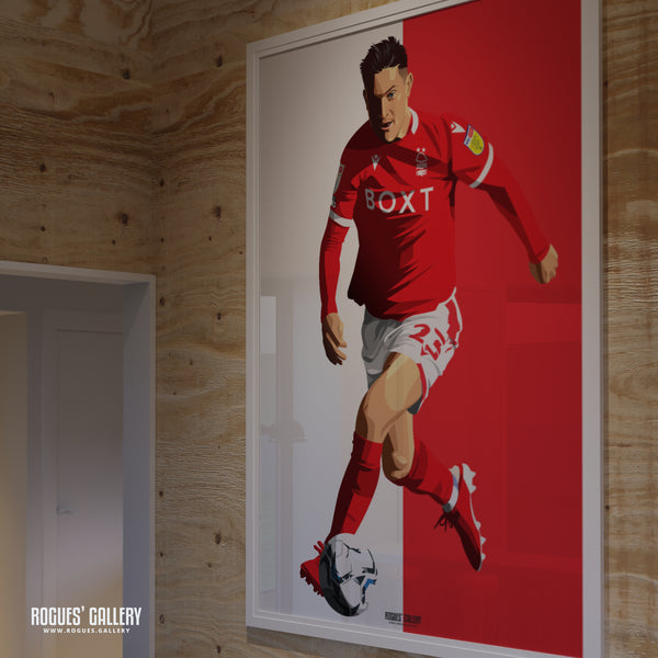 Joe Lolley - Nottingham Forest - A0, A1, A2 or A3 Red & White Prints