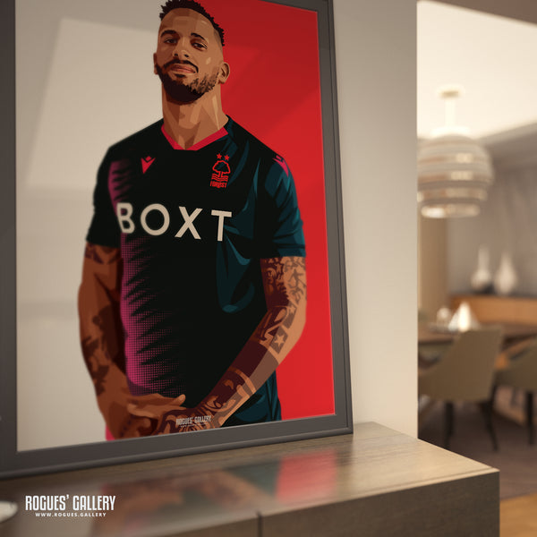 Cafu - Nottingham Forest - A0, A1, A2 or A3 Red & White Prints