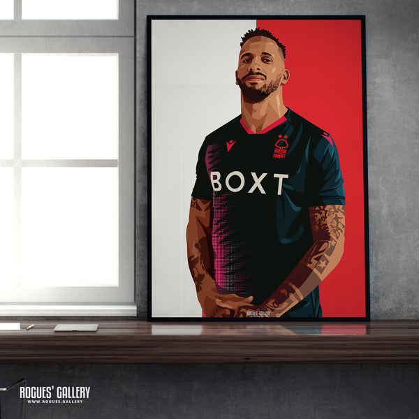 Cafu - Nottingham Forest - A0, A1, A2 or A3 Red & White Prints