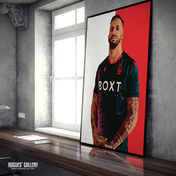 Cafu - Nottingham Forest - A0, A1, A2 or A3 Red & White Prints