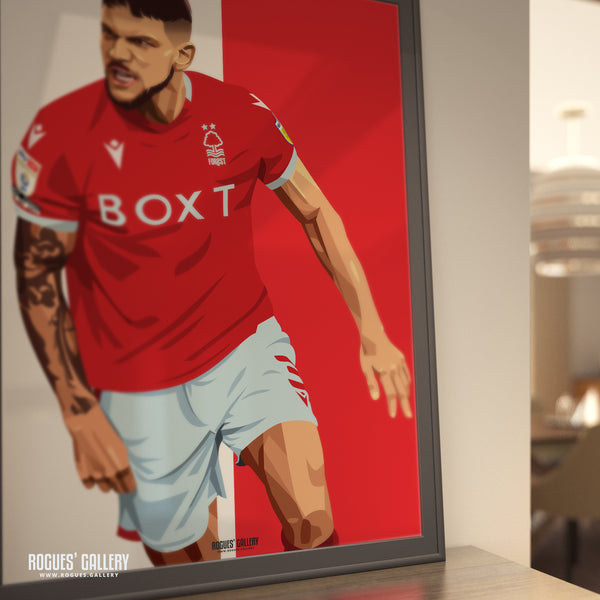 Tobias Figueiredo - Nottingham Forest - A0, A1, A2 or A3 Red & White Prints