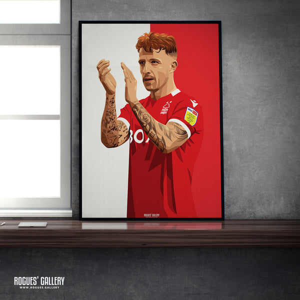 Jack Colback - Nottingham Forest - A0, A1, A2 or A3 Red & White Prints