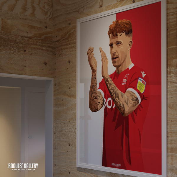 Jack Colback - Nottingham Forest - A0, A1, A2 or A3 Red & White Prints