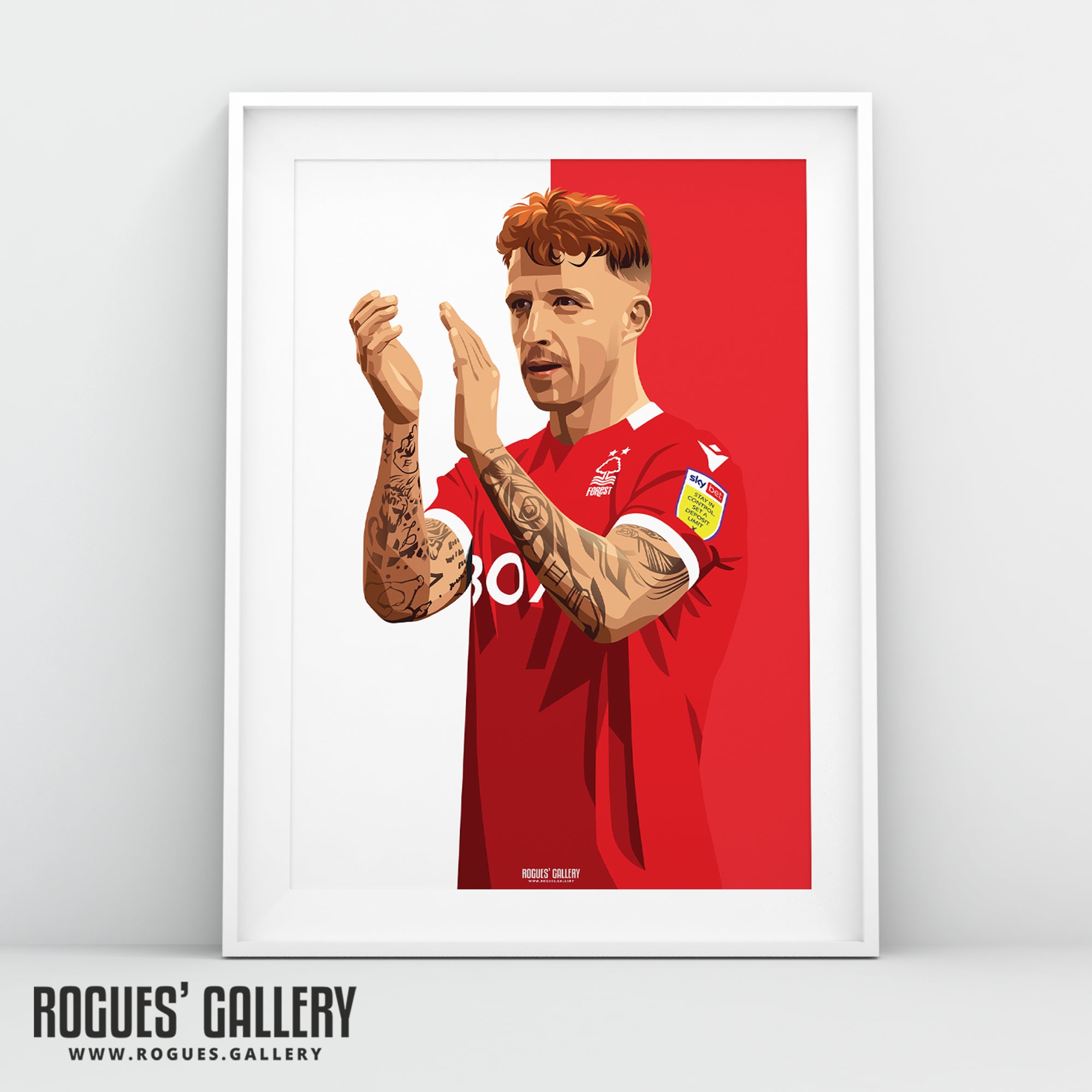 Jack Colback - Nottingham Forest - A0, A1, A2 or A3 Red & White Prints