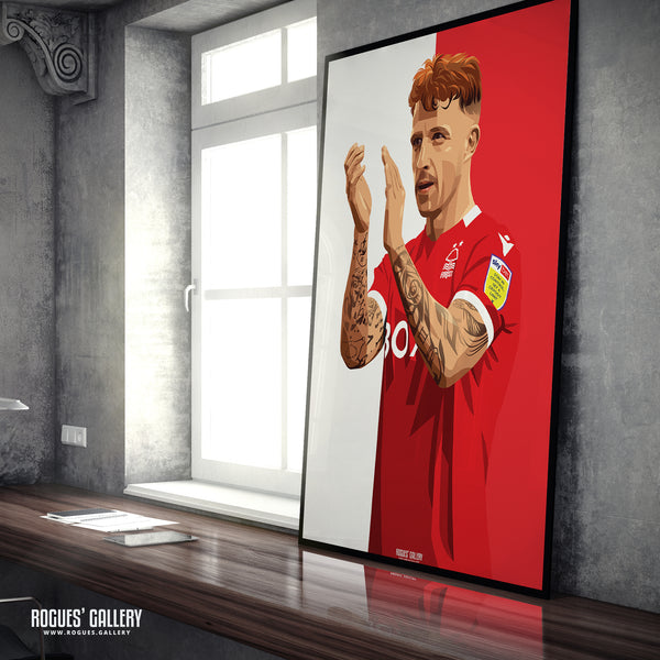 Jack Colback - Nottingham Forest - A0, A1, A2 or A3 Red & White Prints