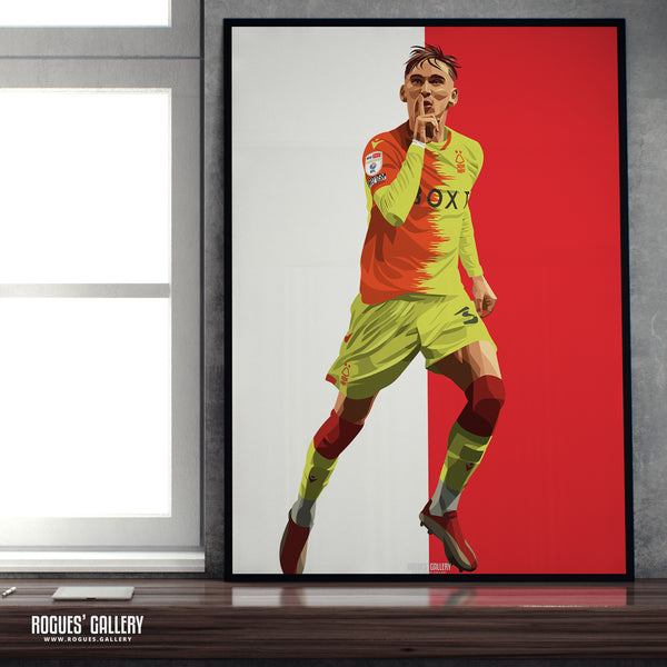 James Garner - Nottingham Forest - A0, A1, A2 or A3 Red & White Prints