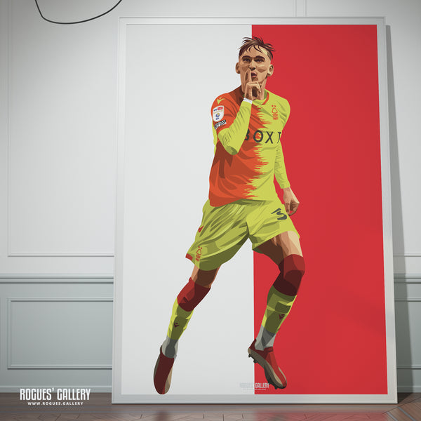 James Garner - Nottingham Forest - A0, A1, A2 or A3 Red & White Prints