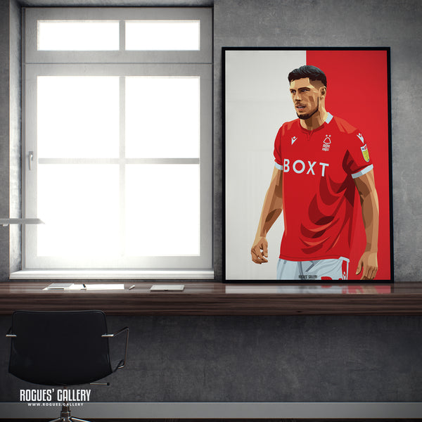 Scott McKenna - Nottingham Forest - A0, A1, A2 or A3 Red & White Prints