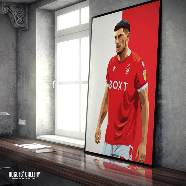 Scott McKenna - Nottingham Forest - A0, A1, A2 or A3 Red & White Prints