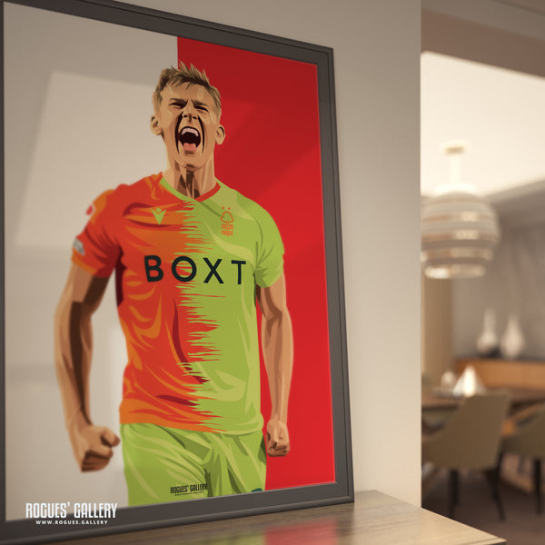 Ryan Yates - Nottingham Forest - A0, A1, A2 or A3 Red & White Prints