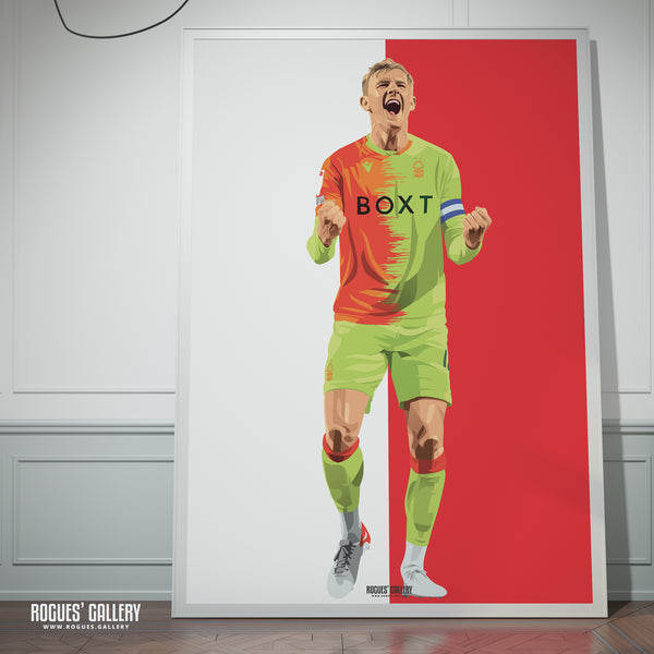 Joe Worrall - Nottingham Forest - A0, A1, A2 or A3 Red & White Prints