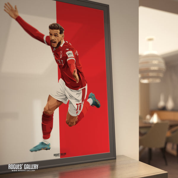 Philip Zinckernagel - Nottingham Forest - A0, A1, A2 or A3 Red & White Prints