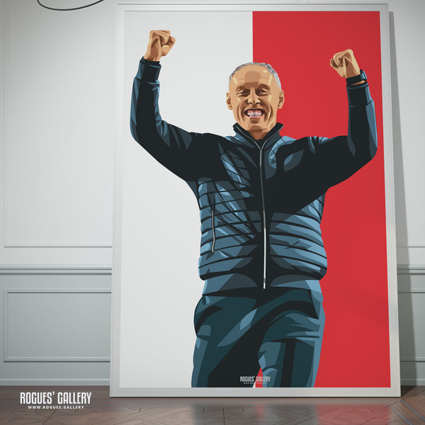 Steve Cooper - Nottingham Forest - A0, A1, A2 or A3 Red & White Prints